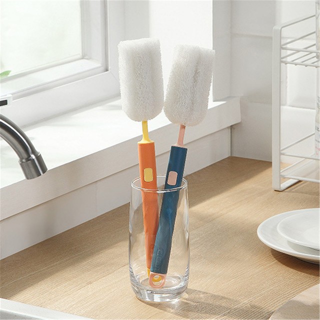 Soft And Rinse Cup Toilet Brush And Plunger with Holder Scrub Sponge for  with Soap Scratch Remover for Stainless Steel Stove Top